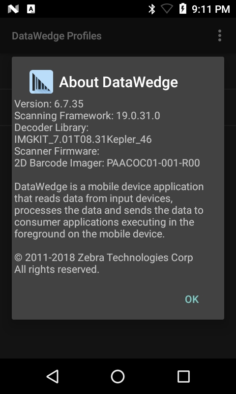 datawedge 3.7 configure with file