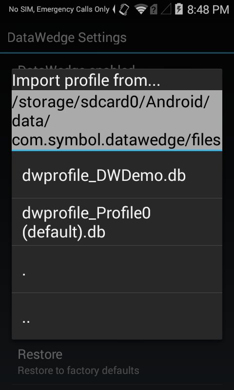 Importing Profile