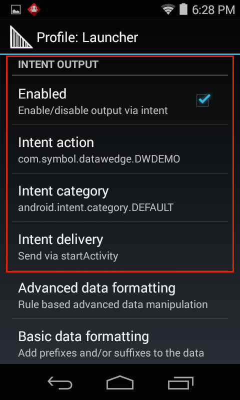 Intent 输出 - Zebra Technologies TechDocs