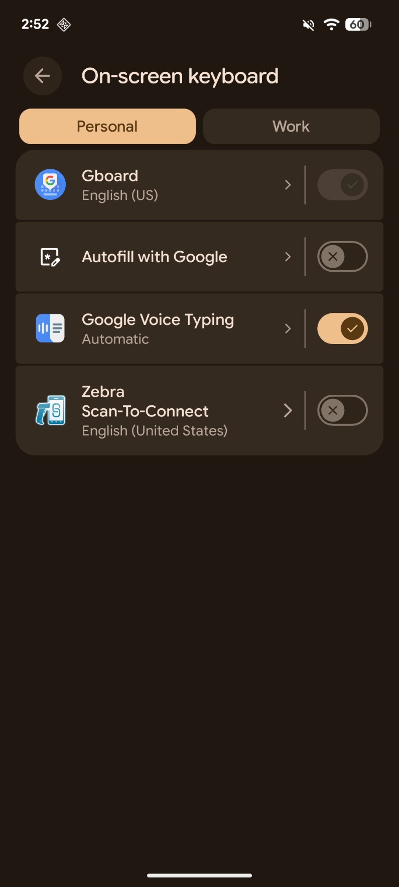 Enabling the Zebra Scan-To-Connect keyboard
