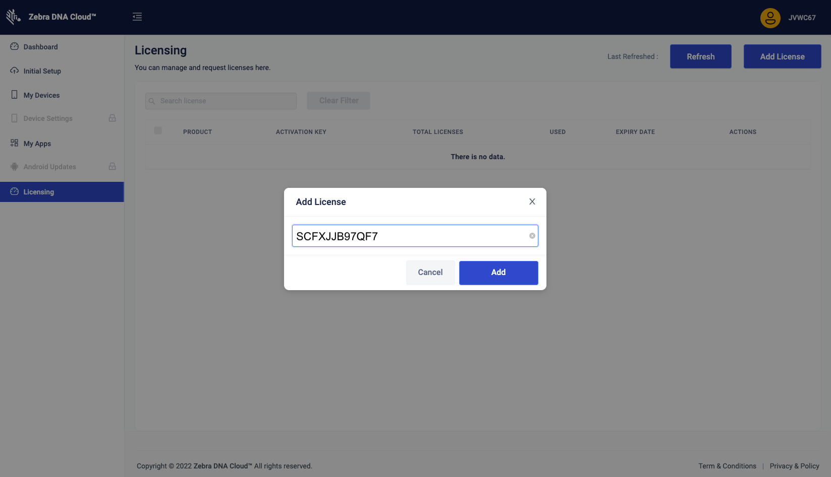 Zebra DNA Cloud Licensing - TechDocs